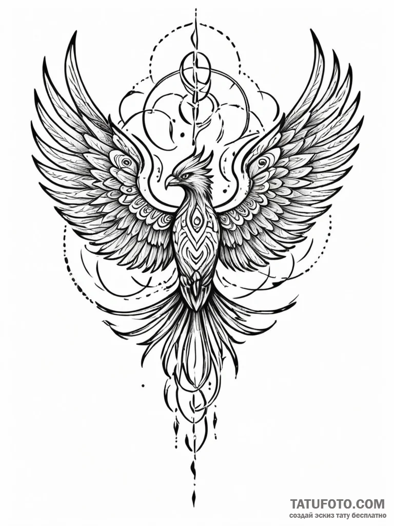 Tattoo sketch, telepathic thunderbird, a maje... - эскиз тату (№1752404651_0, 13.07.2025 11:04) — Tatufoto.com