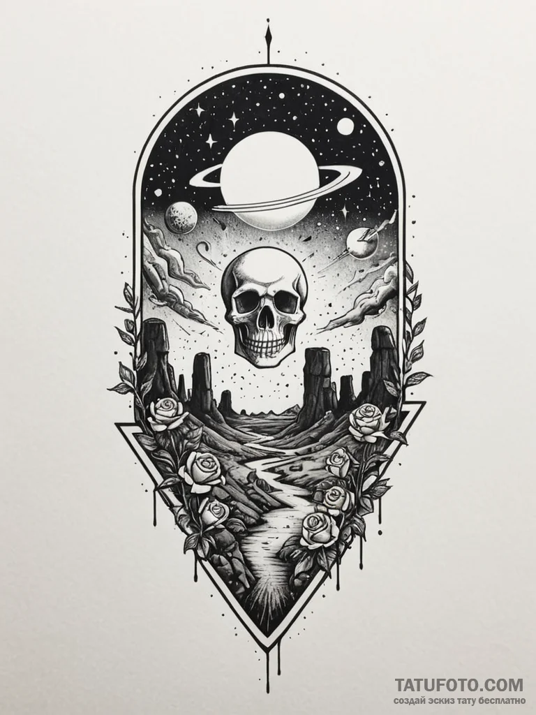 Tattoo sketch, distant echoes of megaliths, s… — эскиз тату (№1752406822_0, 13.07.2025 11:40) — Tatufoto.com