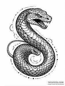 Tattoo sketch, king cobra, pixelated scales,... - эскиз тату (№1752406907_0, 13.07.2025 11:41) — Tatufoto.com