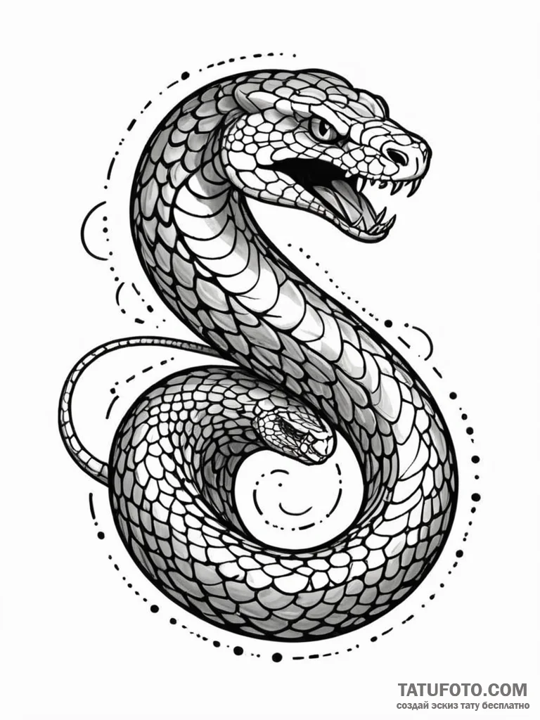 Tattoo sketch, king cobra, pixelated scales,… — эскиз тату (№1752406907_0, 13.07.2025 11:41) — Tatufoto.com