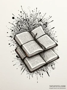 Tattoo sketch, journal of jumbled memories, a... - эскиз тату (№1752407162_0, 13.07.2025 11:46) — Tatufoto.com