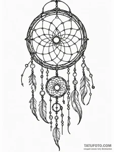 Tattoo sketch, woven dream catcher, abstract... - эскиз тату (№1752407247_0, 13.07.2025 11:47) — Tatufoto.com