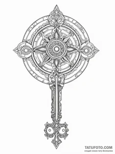 Tattoo sketch, data-forged key, an ornate, an... - эскиз тату (№1752407587_0, 13.07.2025 11:53) — Tatufoto.com