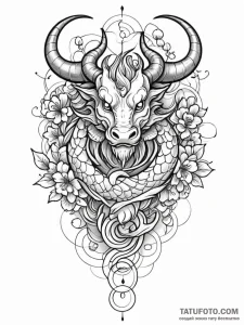 Tattoo sketch, yoke of harmony, interconnecte... - эскиз тату (№1752407845_0, 13.07.2025 11:57) — Tatufoto.com