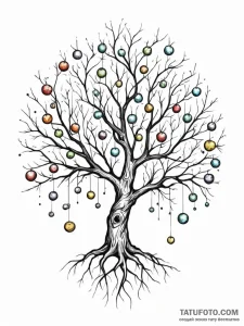 Tattoo sketch, yielding branches, data fruit,... - эскиз тату (№1752408703_0, 13.07.2025 12:11) — Tatufoto.com