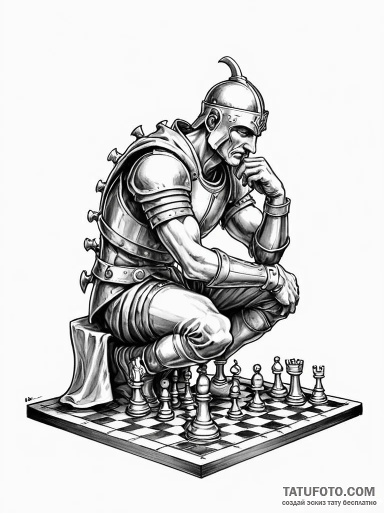 Tattoo sketch, chessboard of choices: a chess... - эскиз тату (№1752409213_0, 13.07.2025 12:20) — Tatufoto.com