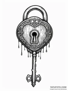 Tattoo sketch, an antique key unlocking a dig... - эскиз тату (№1752409469_0, 13.07.2025 12:24) — Tatufoto.com