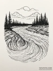 Tattoo sketch, tidal bore, data flow, a power... - эскиз тату (№1752409638_0, 13.07.2025 12:27) — Tatufoto.com