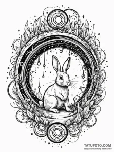 Tattoo sketch, quantum rabbit hole entrance,... - эскиз тату (№1752409725_0, 13.07.2025 12:28) — Tatufoto.com