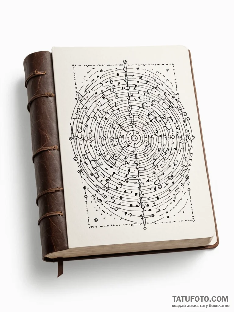 Tattoo sketch, enchanted code book, an ancien... - эскиз тату (№1752410316_0, 13.07.2025 12:38) — Tatufoto.com