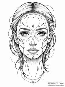 Tattoo sketch, emotive ai face, a highly expr... - эскиз тату (№1752410483_0, 13.07.2025 12:41) — Tatufoto.com