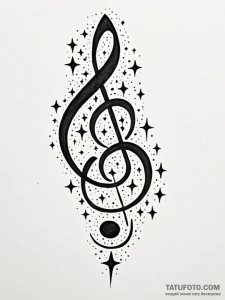 Tattoo sketch, rhythm of the cosmos (musical... - эскиз тату (№1752411014_0, 13.07.2025 12:50) — Tatufoto.com