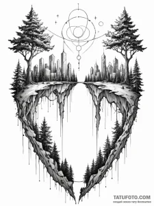 Tattoo sketch, two worlds, one thread, two di... - эскиз тату (№1752411182_0, 13.07.2025 12:53) — Tatufoto.com