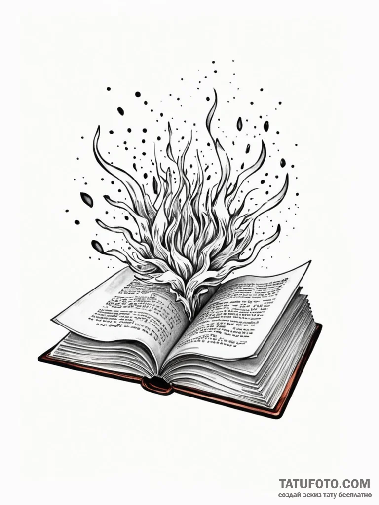 Tattoo sketch, open book, evolving narrative,... - эскиз тату (№1752411266_0, 13.07.2025 12:54) — Tatufoto.com