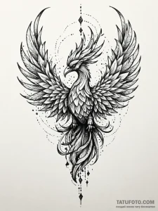 Tattoo sketch, jade phoenix rising, a magnifi... - эскиз тату (№1752416639_0, 13.07.2025 14:23) — Tatufoto.com