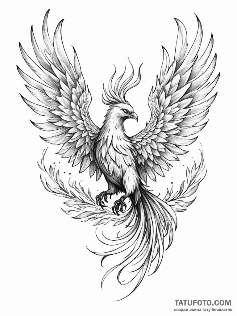 Phoenix - эскиз тату (№1752417266_0, 13.07.2025 14:34) — Tatufoto.com