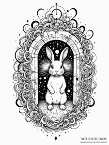 Tattoo sketch, quantum rabbit hole entrance,... - эскиз тату (№1752417890_0, 13.07.2025 14:44) — Tatufoto.com