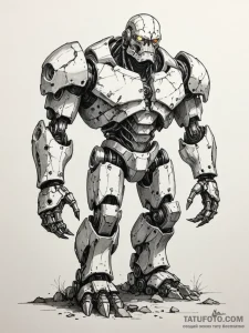 Tattoo sketch, prototype golem awakening, a m... - эскиз тату (№1752417973_0, 13.07.2025 14:46) — Tatufoto.com