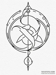 Tattoo sketch, zodiac glyph, ethereal glow, a... - эскиз тату (№1752418224_0, 13.07.2025 14:50) — Tatufoto.com