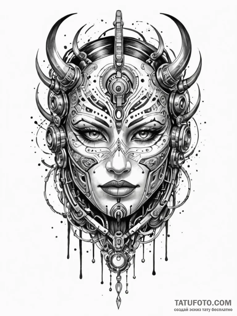 Tattoo sketch, mask of many realities, a sing... - эскиз тату (№1752418824_0, 13.07.2025 15:00) — Tatufoto.com
