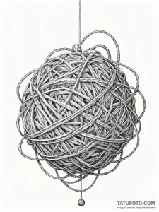 Tattoo sketch, yarn ball, unraveling realitie... - эскиз тату (№1752418912_0, 13.07.2025 15:01) — Tatufoto.com