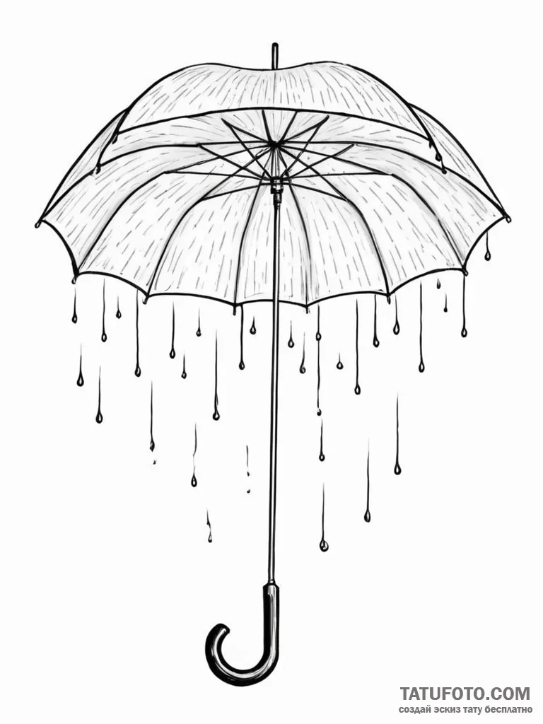 Tattoo sketch, quantum umbrella, reality shie... - эскиз тату (№1752419085_0, 13.07.2025 15:04) — Tatufoto.com