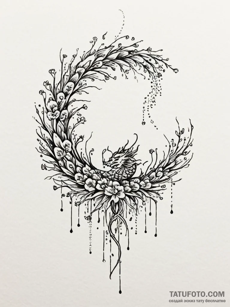 Tattoo sketch, dandelion dna, a delicate dand... - эскиз тату (№1752419343_0, 13.07.2025 15:09) — Tatufoto.com