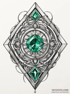 Tattoo sketch, hyper-realistic portal gem, a... - эскиз тату (№1752419771_0, 13.07.2025 15:16) — Tatufoto.com
