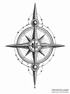 Tattoo sketch, interstellar voyager's compass... - эскиз тату (№1752419856_0, 13.07.2025 15:17) — Tatufoto.com