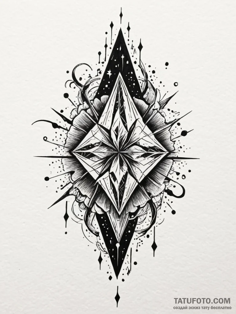 Tattoo sketch, power crystal, energy conduit,... - эскиз тату (№1752419940_0, 13.07.2025 15:19) — Tatufoto.com