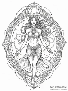 Tattoo sketch, temporal tapestry weaver, an e... - эскиз тату (№1752421814_0, 13.07.2025 15:50) — Tatufoto.com