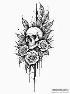 Tattoo sketch, quill-tip glitch art, a detail... - эскиз тату (№1752423314_0, 13.07.2025 16:15) — Tatufoto.com