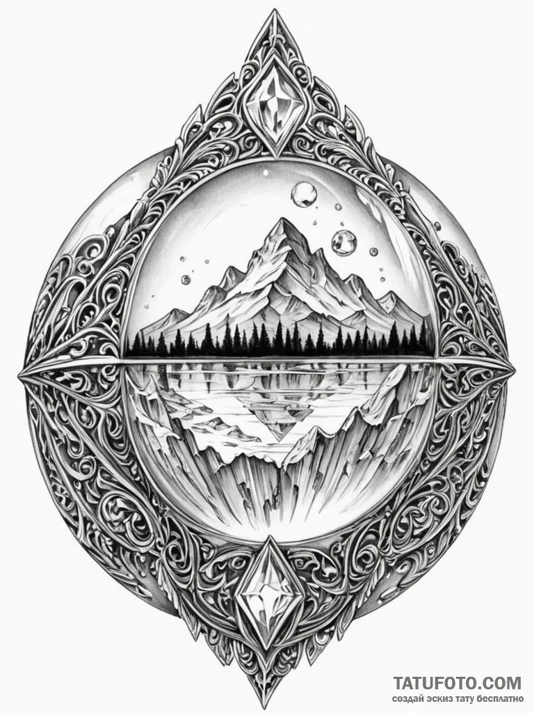 Tattoo sketch, memory crystal orb, a clear, p... - эскиз тату (№1752423481_0, 13.07.2025 16:18) — Tatufoto.com