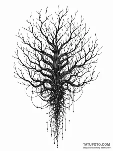 Tattoo sketch, thriving data thicket, a dense... - эскиз тату (№1752424114_0, 13.07.2025 16:28) — Tatufoto.com