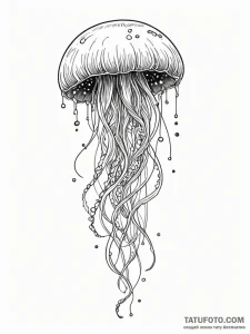 Tattoo sketch, immortal jellyfish, cosmic glo... - эскиз тату (№1752424284_0, 13.07.2025 16:31) — Tatufoto.com