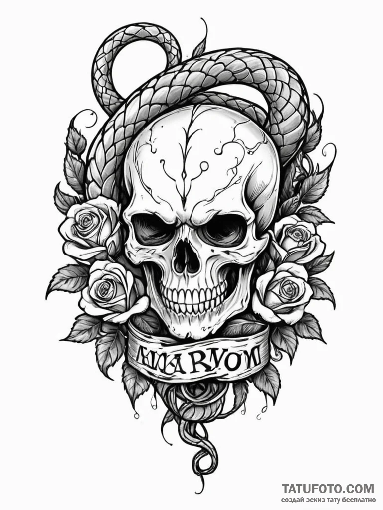 Tattoo sketch, venomous viper, digital scales... - эскиз тату (№1752424538_0, 13.07.2025 16:35) — Tatufoto.com