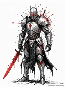 Tattoo sketch, vengeful virus knight, a dark,... - эскиз тату (№1752424793_0, 13.07.2025 16:39) — Tatufoto.com