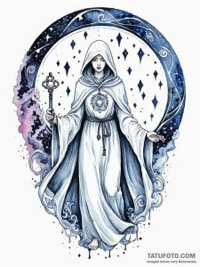 Tattoo sketch, gatekeeper of dreams, a myster... - эскиз тату (№1752425475_0, 13.07.2025 16:51) — Tatufoto.com
