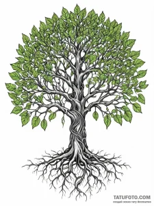 Tattoo sketch, knowledge tree, growing codes,... - эскиз тату (№1752426065_0, 13.07.2025 17:01) — Tatufoto.com