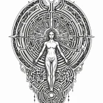 Tattoo sketch, luminous labyrinth of self, a... - эскиз тату (№1752426239_0, 13.07.2025 17:03) — Tatufoto.com