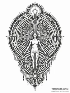 Tattoo sketch, luminous labyrinth of self, a... - эскиз тату (№1752426239_0, 13.07.2025 17:03) — Tatufoto.com