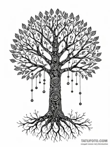 Tattoo sketch, motherboard tree of life, a st... - эскиз тату (№1752427364_0, 13.07.2025 17:22) — Tatufoto.com