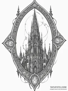 Tattoo sketch, neo-gothic network spire, a to... - эскиз тату (№1752427629_0, 13.07.2025 17:27) — Tatufoto.com