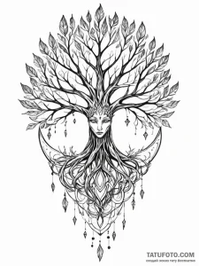 Tattoo sketch, holographic forest spirit, a t... - эскиз тату (№1752428773_0, 13.07.2025 17:46) — Tatufoto.com