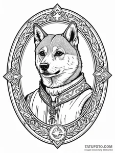Tattoo sketch, byzantine mosaic style portrai... - эскиз тату (№1752429014_0, 13.07.2025 17:50) — Tatufoto.com
