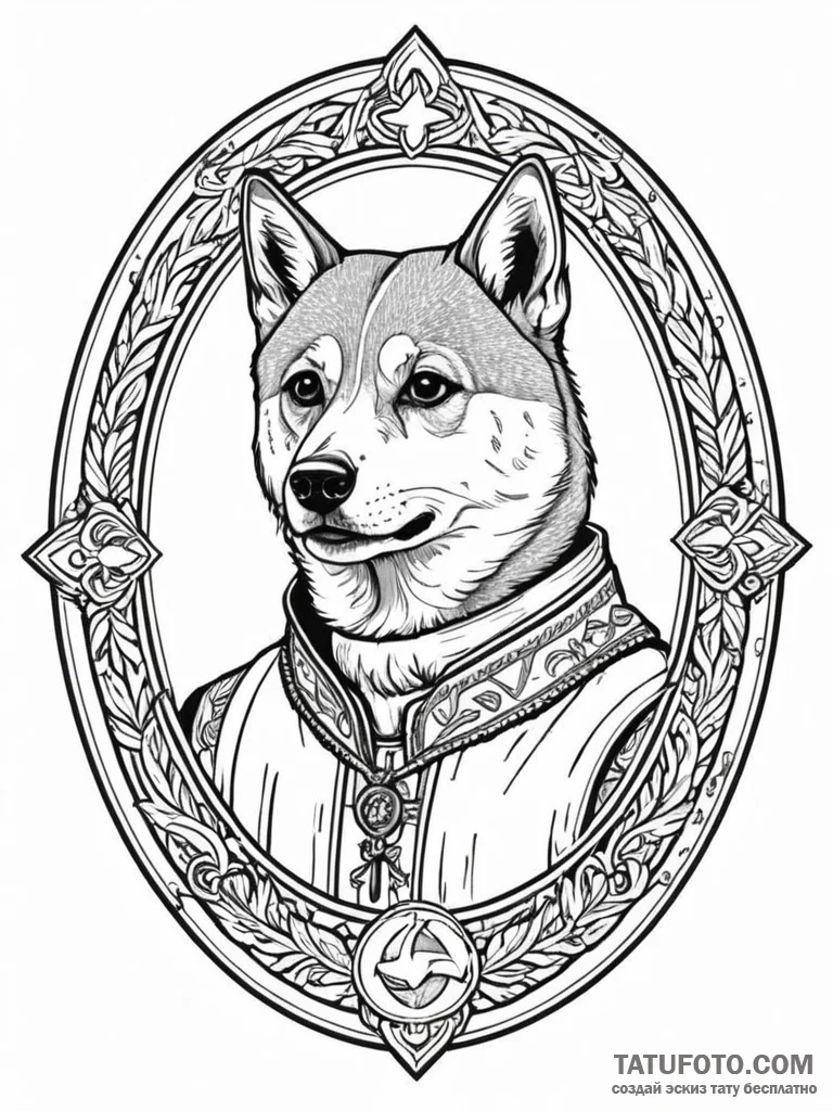 Tattoo sketch, byzantine mosaic style portrai... - эскиз тату (№1752429014_0, 13.07.2025 17:50) — Tatufoto.com
