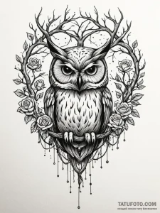 Tattoo sketch, nexus node of nature, an ancie... - эскиз тату (№1752429443_0, 13.07.2025 17:57) — Tatufoto.com