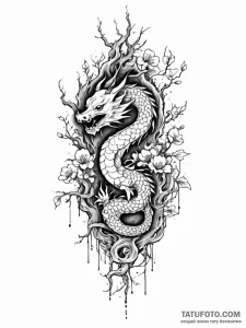 Tattoo sketch, digital forest guardian, a pow... - эскиз тату (№1752430303_0, 13.07.2025 18:11) — Tatufoto.com