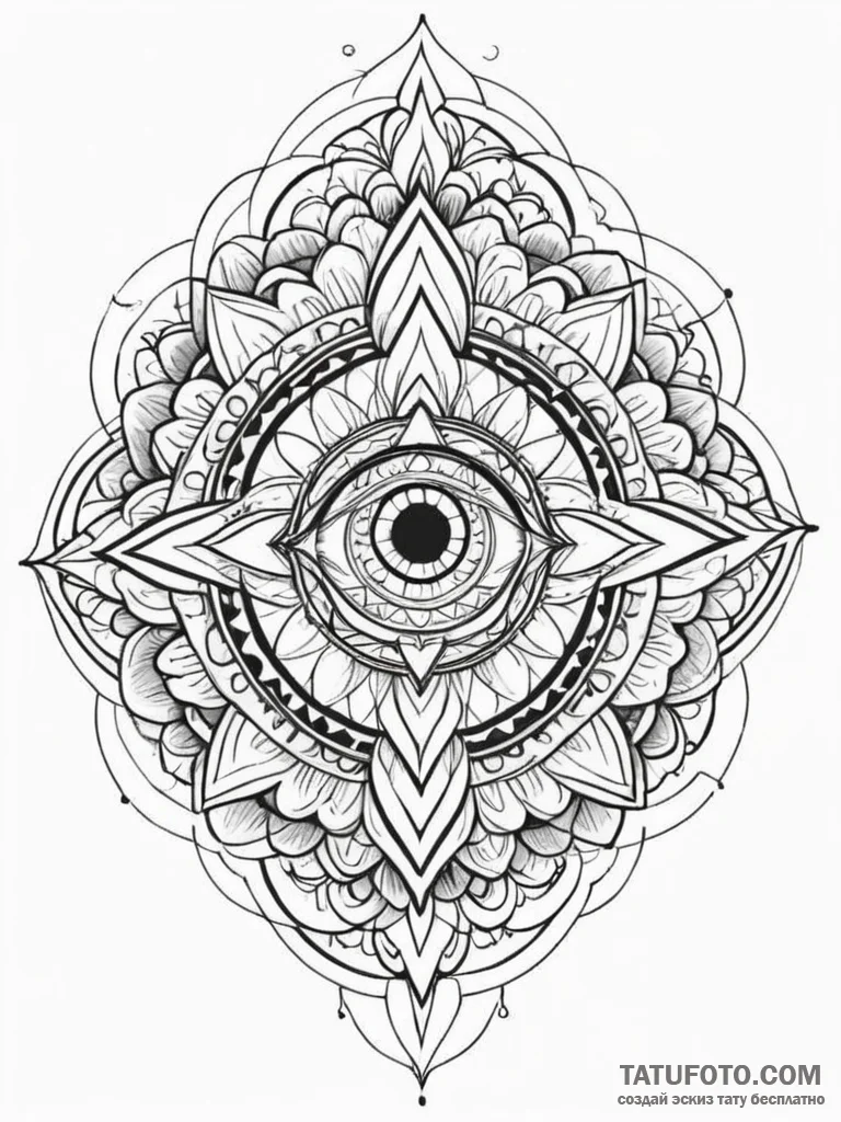 Tattoo sketch, quiet observer's kaleidoscope... - эскиз тату (№1752430476_0, 13.07.2025 18:14) — Tatufoto.com