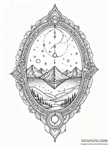 Tattoo sketch, locket of infinite universes,... - эскиз тату (№1752431172_0, 13.07.2025 18:26) — Tatufoto.com